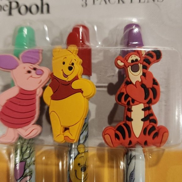 Disney Winnie The Pooh Pen Set of 3 Pooh Tigger Piglet NEW - Picture 4 of 9